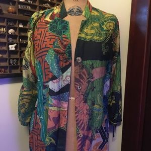 Citron of Santa Monica Long Sleeve Overshirt Colorful Cotton Print EUC L…